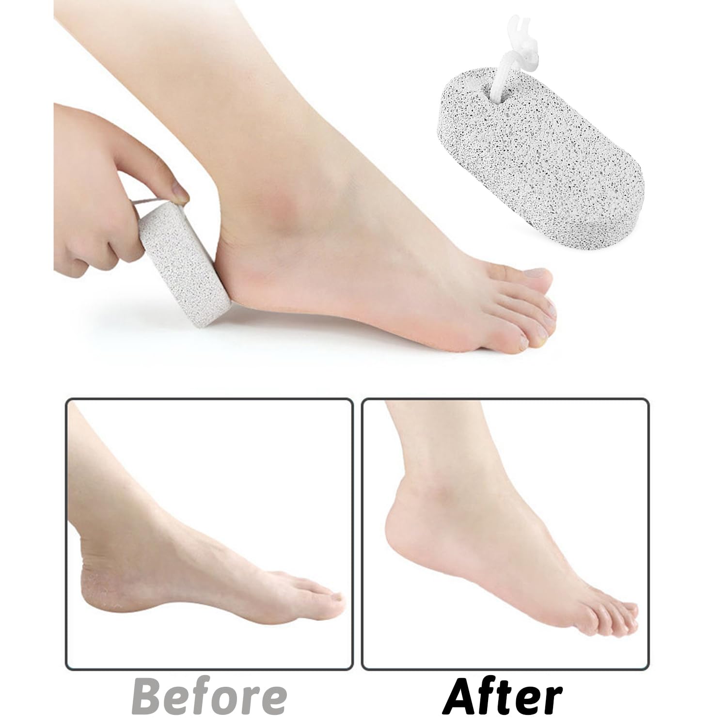 2 Pezzi Pietra Pomice Naturale per Piedi e Mani, Lava Pedicure Tools Rimozione Del Callo Della Pelle Dura, Pietra per Pedicure(2 Dimensioni)
