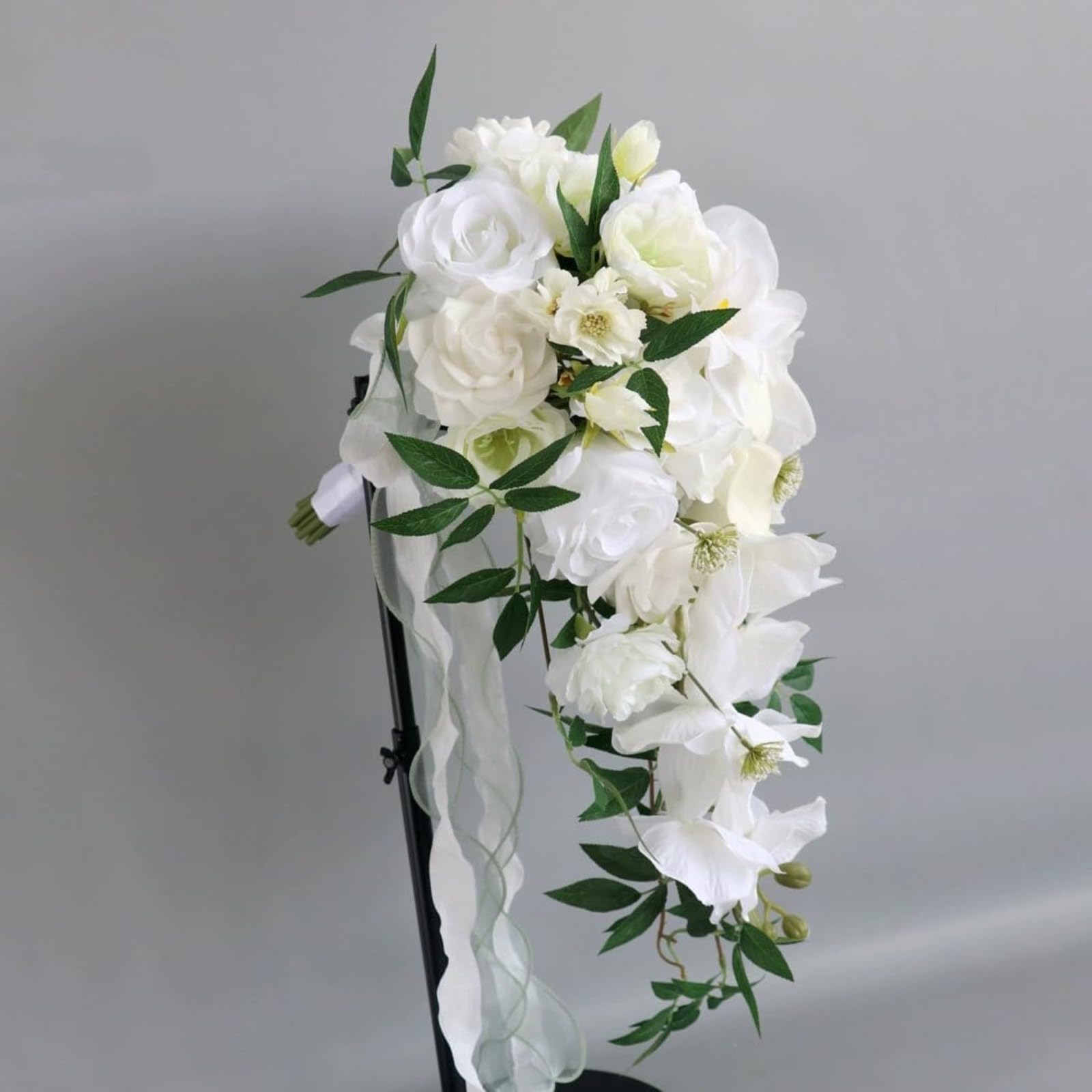 Wasser Tropfen Wasserfall Braut KüNstliche Blumen Bouquet, Eleganter BrautsträUßE Brautstrauss Wasserfall Handgemachte Blumenstrauß FüR Zeremonie Jahrestag Braut Dusche Party