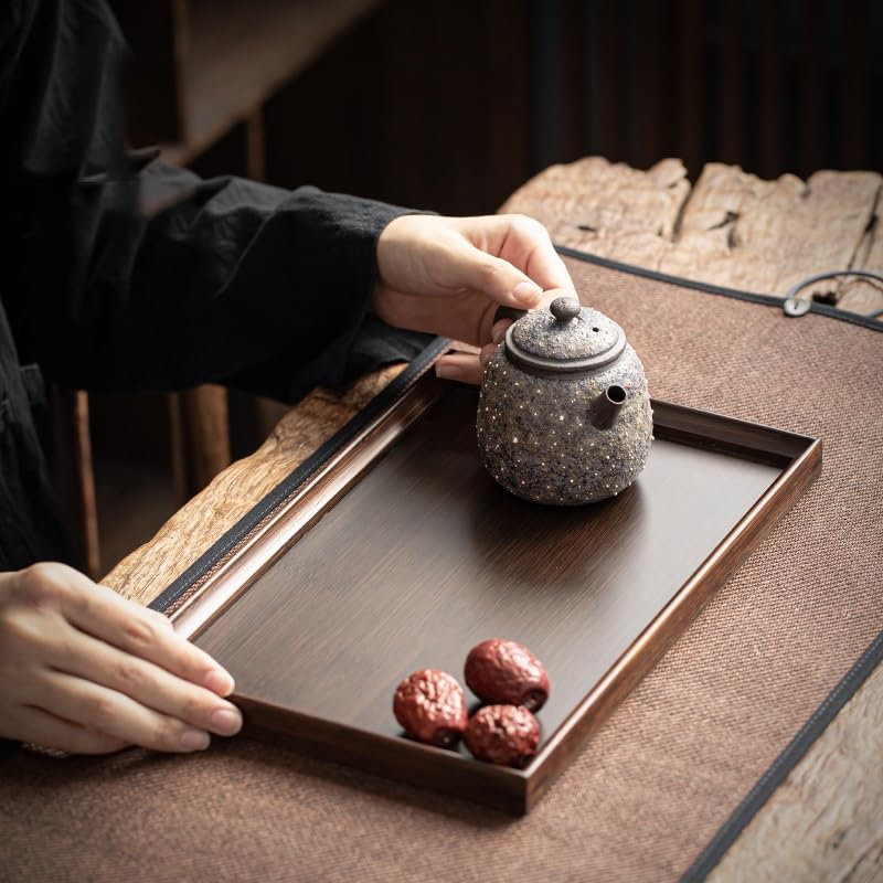 Plateau de Service Plateau à thé Plateau en Bois Plateau à thé Japonais Grand et Petit Service à thé Plateau de Rangement rétro Plateau à thé for Une Personne Plateau de Table Basse(L)