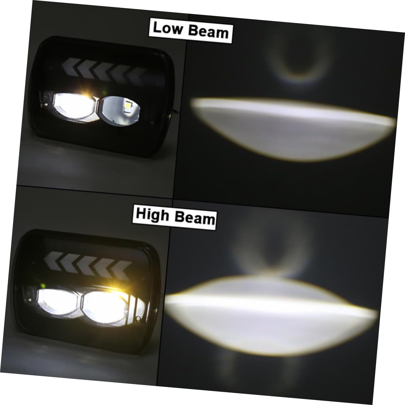 Faro Aluminio Aleación Suv Pulgadas 5x7 Par para LED 1 Negro