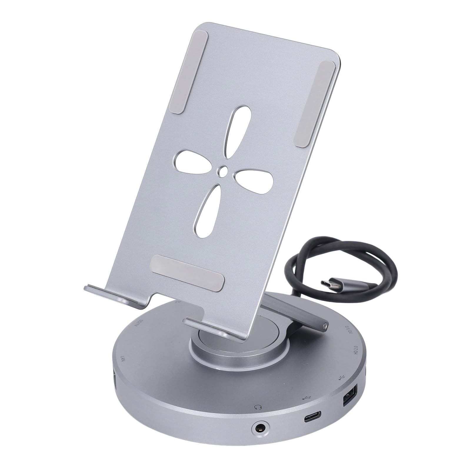 Demeras 10 en 1 Estación de Acoplamiento del Eje USB con Soporte para Tableta Portátil y Consolas de Juegos Aleación de Aluminio