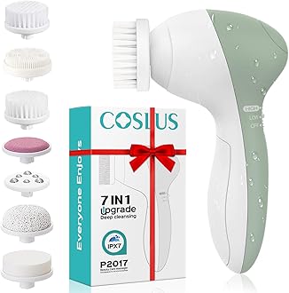 Facial Cleansing Brush Face Scrubber: Electric Exfoliating Spin Cleanser Device Waterproof Deep Cleaning Exfoliation Rotating Spa Machine - Electronic Acne Skin Washer Spinning Cleaner System Set