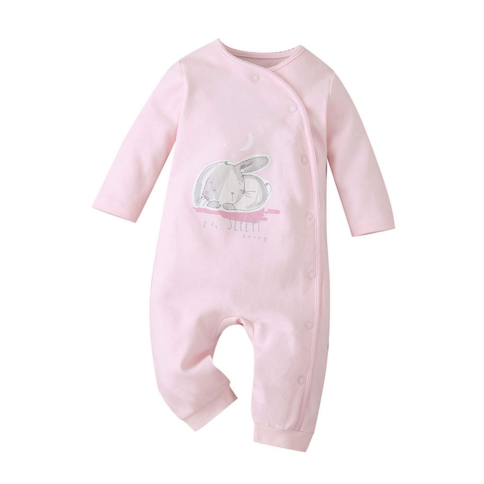 amropi Pack de 3 Mono Bebé Niñas Niños Peleles Pijama Mameluco de Manga Larga por 0-18 Meses