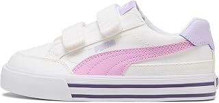 Unisex-Child Court Classic Vulc Hook and Loop Shoes, White-Mauve Glow AH26, 13, Little Kid