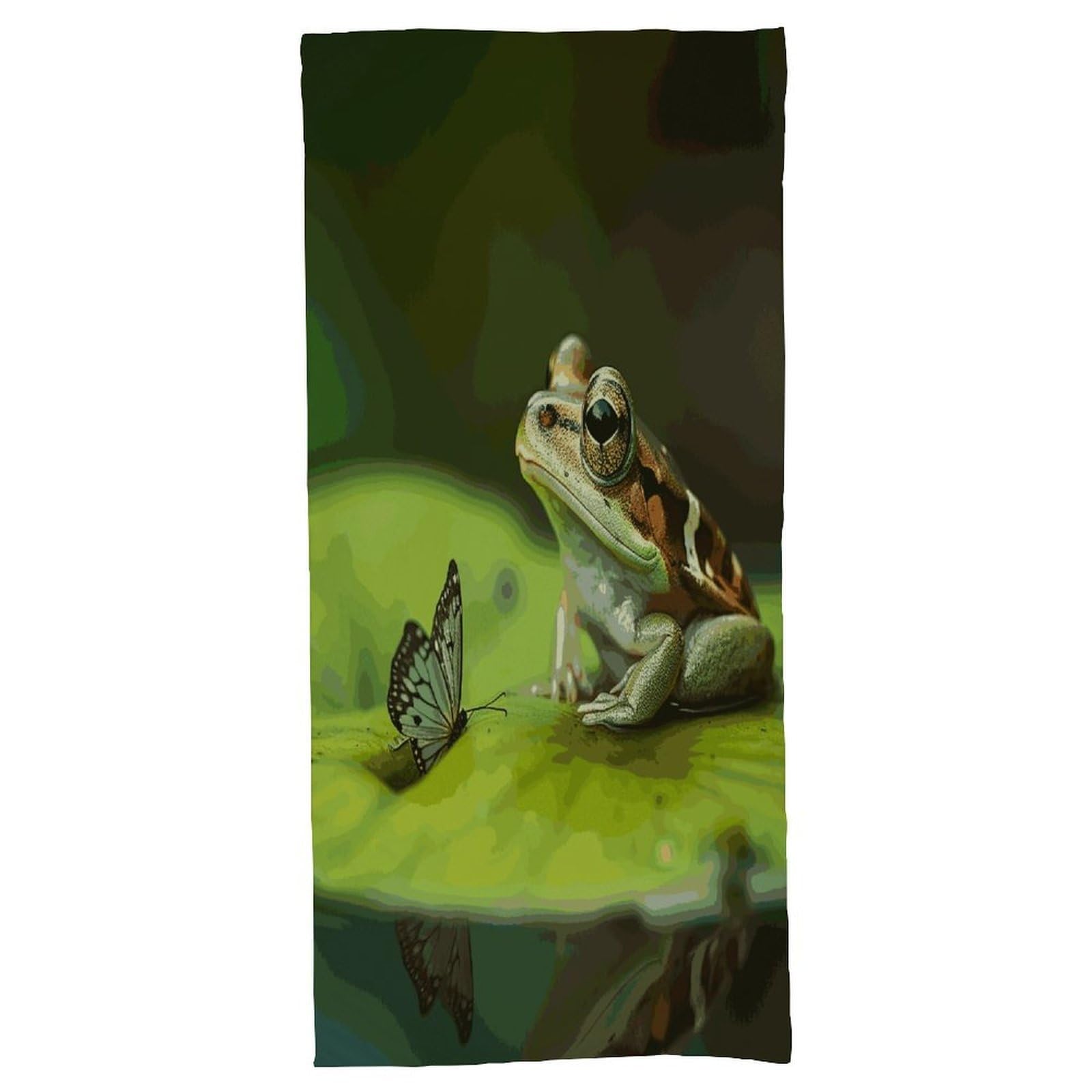 Fekiloot Men's Style Frog And Butterfly Bath Towel Highly Absorbent,Beach Towels For Wo,Pool Towel Bathroom Essential For Beach,Gym,Travel, Camp
