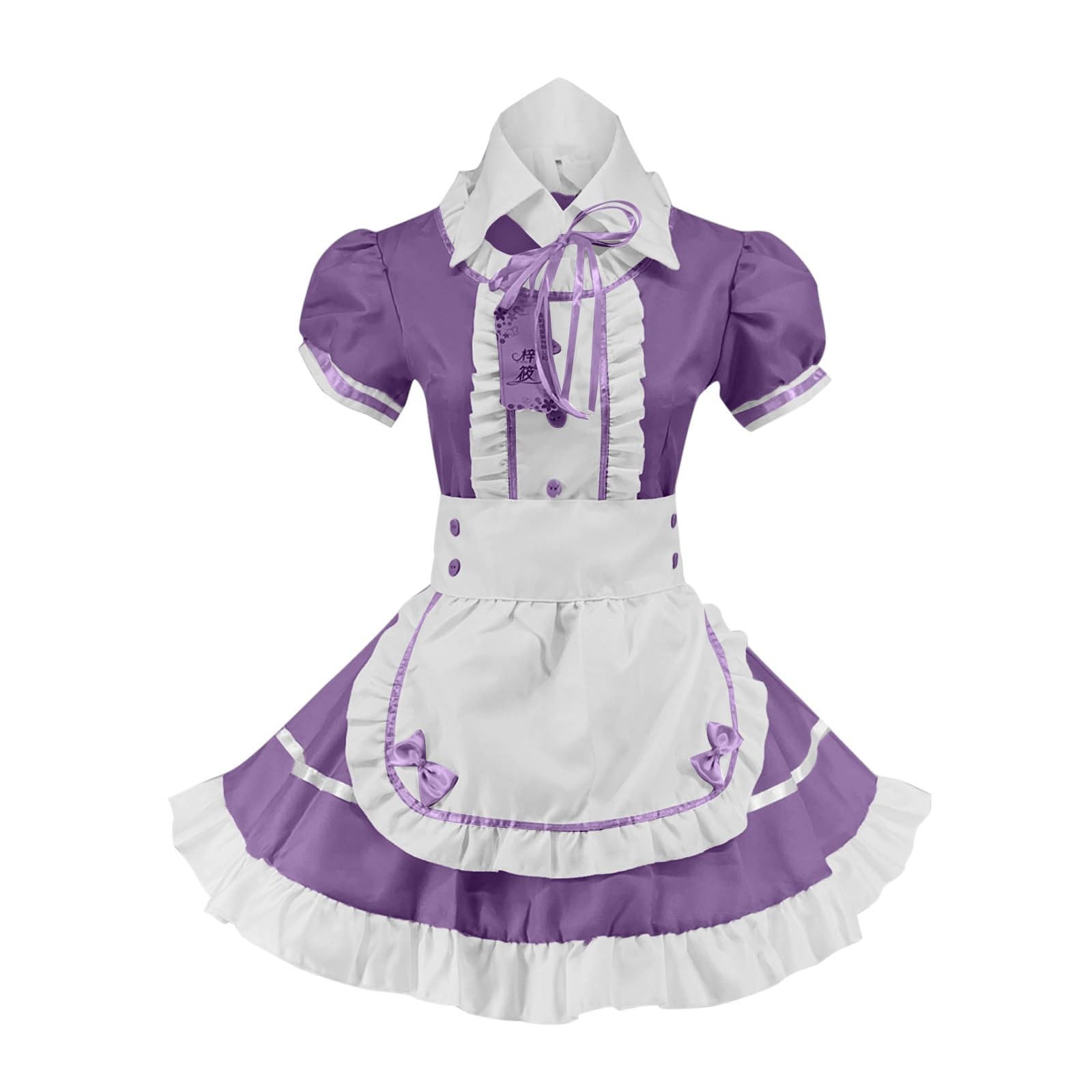 Gulasisi Women's Purple Teen Girls Sweet Princess Dress Japanese Anime Cosplay Costume Halloween Ren Fair Clothes Cottagecore Cute Maid Dress