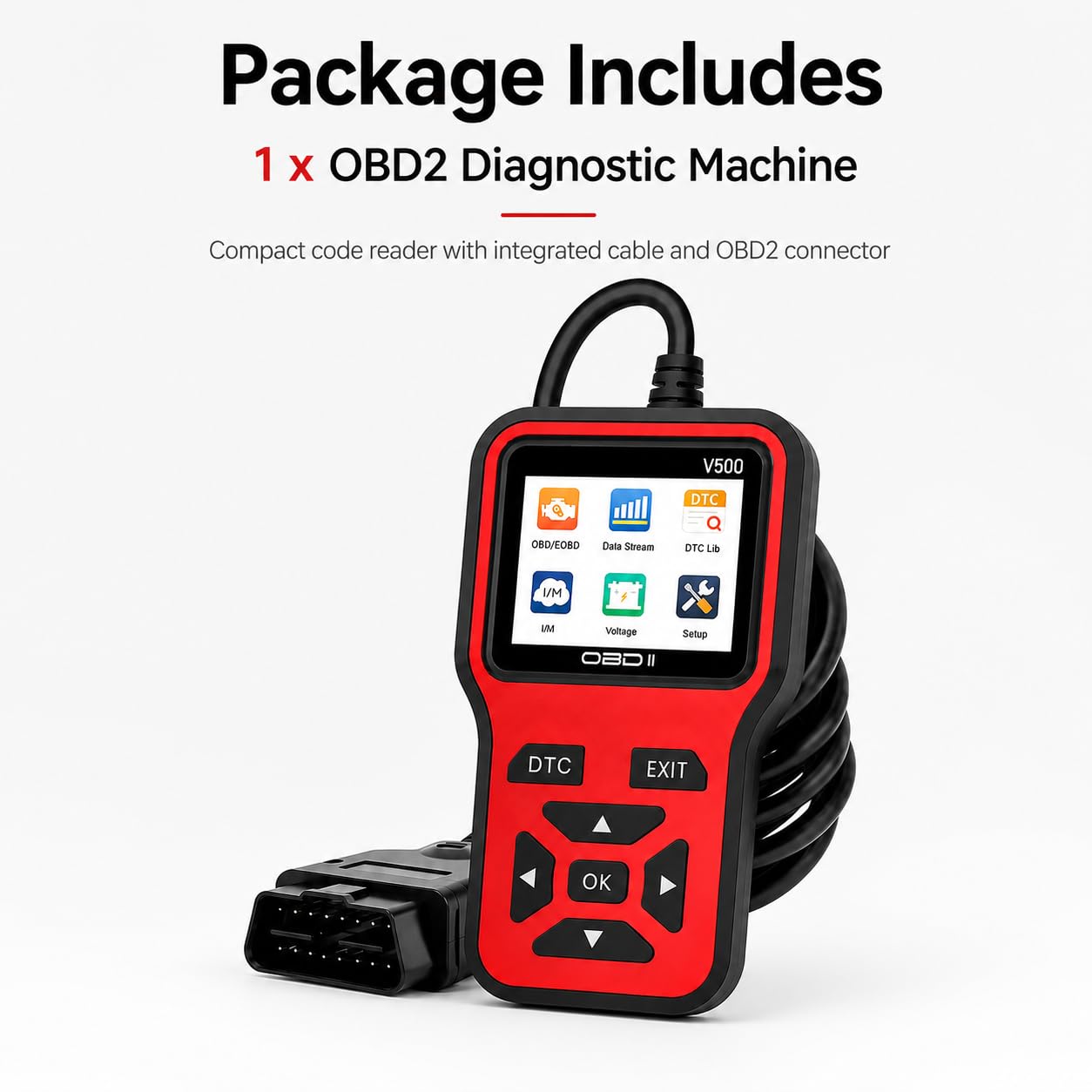 OBD2 samochodowy skaner diagnostyczny silnika czytnik kodów usterek benzyny narzędzie pojazdu | DTC Reading Clearing Live Data I/M Readiness Check Automotive Troubleshooting Device