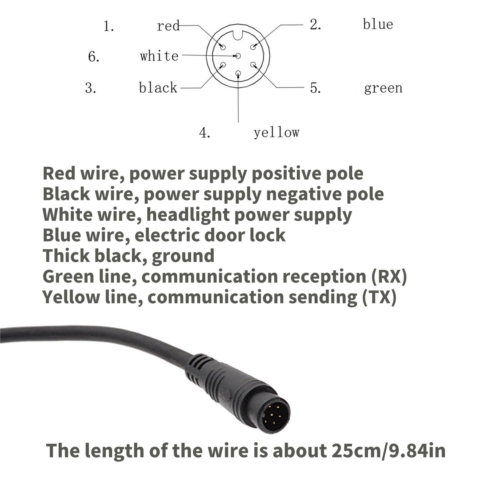 24V 36V 48V Bici Elettrica Display LCD 6Pin Display Colorato Connettore Impermeabile Spina per Dati Del Veicolo Antiurto Impermeabile
