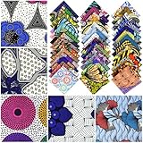 Oaixuilhy 40pcs 10 x 10 Inch African Fabric Squares No Repeat Quilting Fabrics Bundles Kente Cloth Ankara Wax Print Fabric Bundles for DIY Sewing Patchwork Accessories