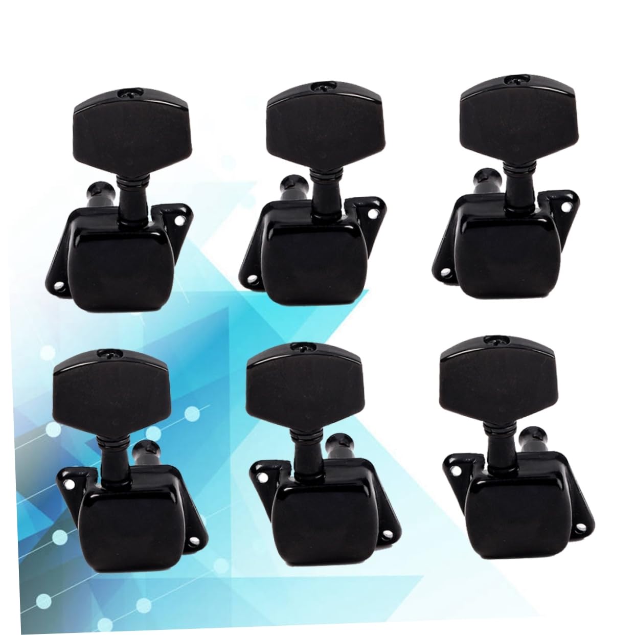 Sosoport 6Pcs Semi Closed Guitar Tuners Keys for Acoustic Electric Bass Black Tuning Pegs with Strong Body Includes Ferrules Screws for Easy Installation
