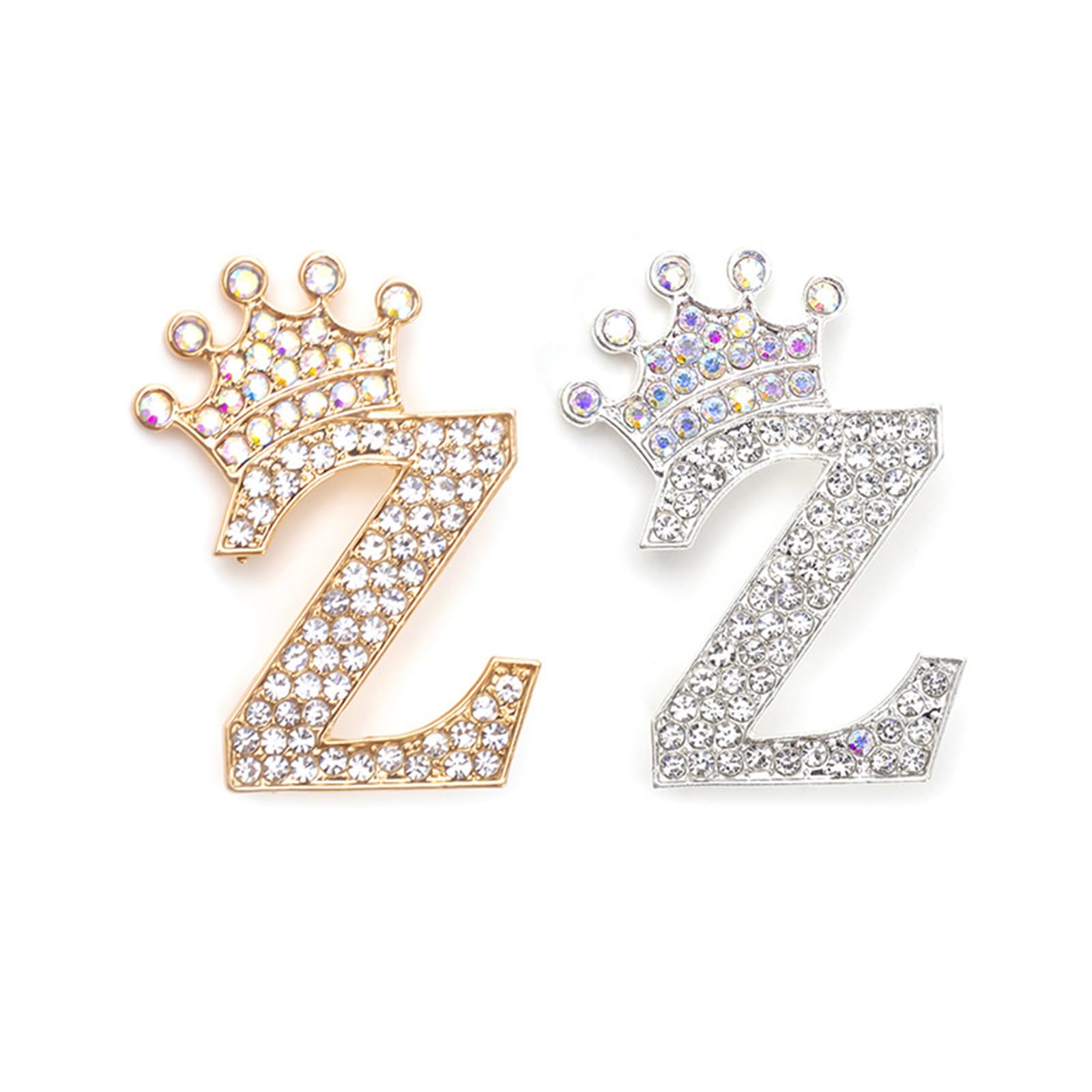 2Pcs Letter Brooches and Pins for Women A-Z Letter Brooch Pins Rhinestone Initial Accessories for Hat Backpacks Personal Custom Jewelry Gifts for Men Women