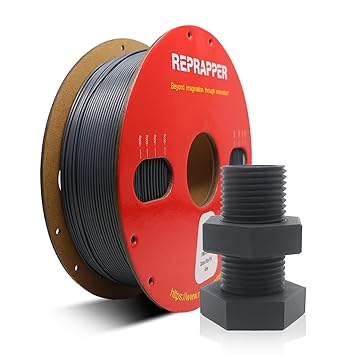 Reprapper Gray Carbon Fiber Filament, Toughness PLA Filament 1.75mm ( 0.03mm), Carbon Fiber Gray PLA 1KG Cardboard Spool (2.2lb) for 3D Printer Filment f75mm 2.2lb (1kg)