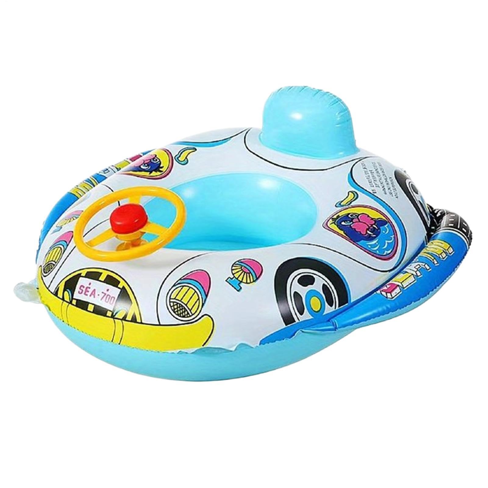 Galleggianti per Bambini,Cerchio Gonfiabile in PVC Impermeabile con Volante - Sedile da Nuoto,per Giardino, Spiaggia, Doccia, Bagno, Attività Acquatiche e Feste per Bambini e Bambine