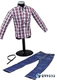 (ONLY Clothes) 1/6 Scale Male Soldier Plaid Shirt+ Jeans Model for 12'' Figure