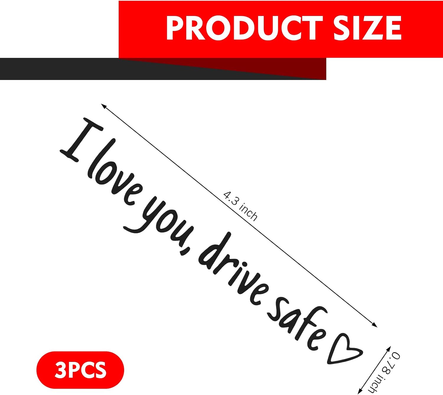 3 PCS Car Mirror Stickers, Car Decals Accessories for Women, Black image 2