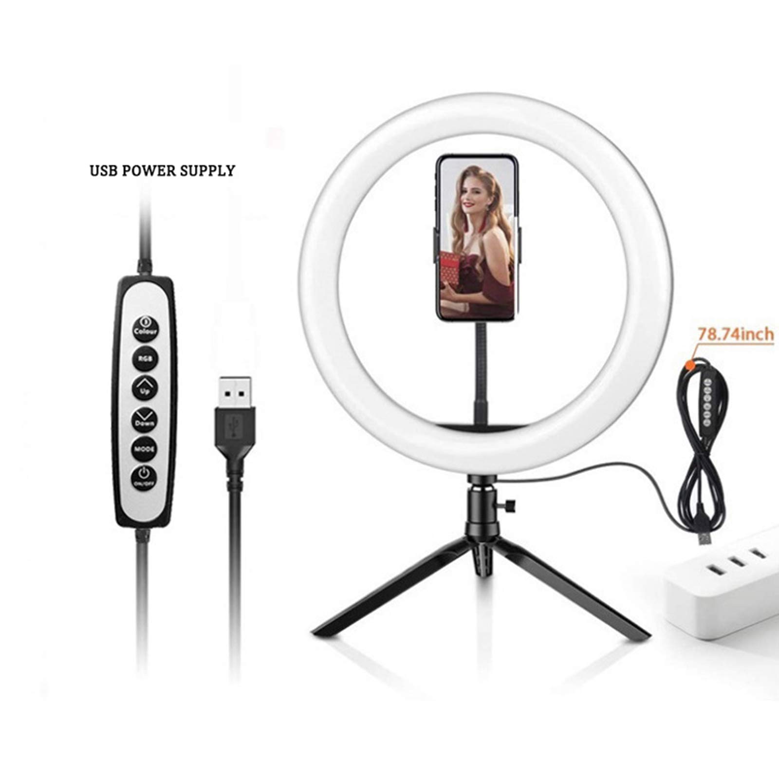 Luce ad Anello da 10", RGB Luce per Selfie con Telecomando Wireless, 3 modalità Colore RGB Colori Dimmerabile Regolabile per Youtube, Trucco, Fotografia, Streaming Live