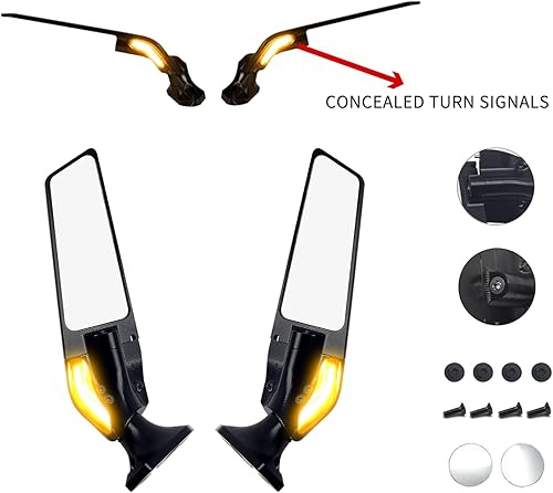Miniatura 2 de D1M Espejos retrovisores de viento, espejos laterales giratorios de viento, espejo lateral giratorio ajustable, espejo de ala para YAMAHA R3 R15-V3