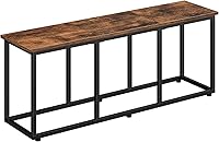 HOOBRO 47.2" Industrial Dining Bench - Rustic Brown & Black Steel Frame Kitchen Table Bench, 440lb Capacity, Easy Assembly BF45CD01