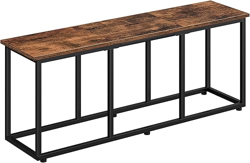 HOOBRO Banco de comedor, banco de mesa de comedor de 47.2 pulgadas, banco de cocina de estilo industrial, marco de acero, fácil de montar, para
