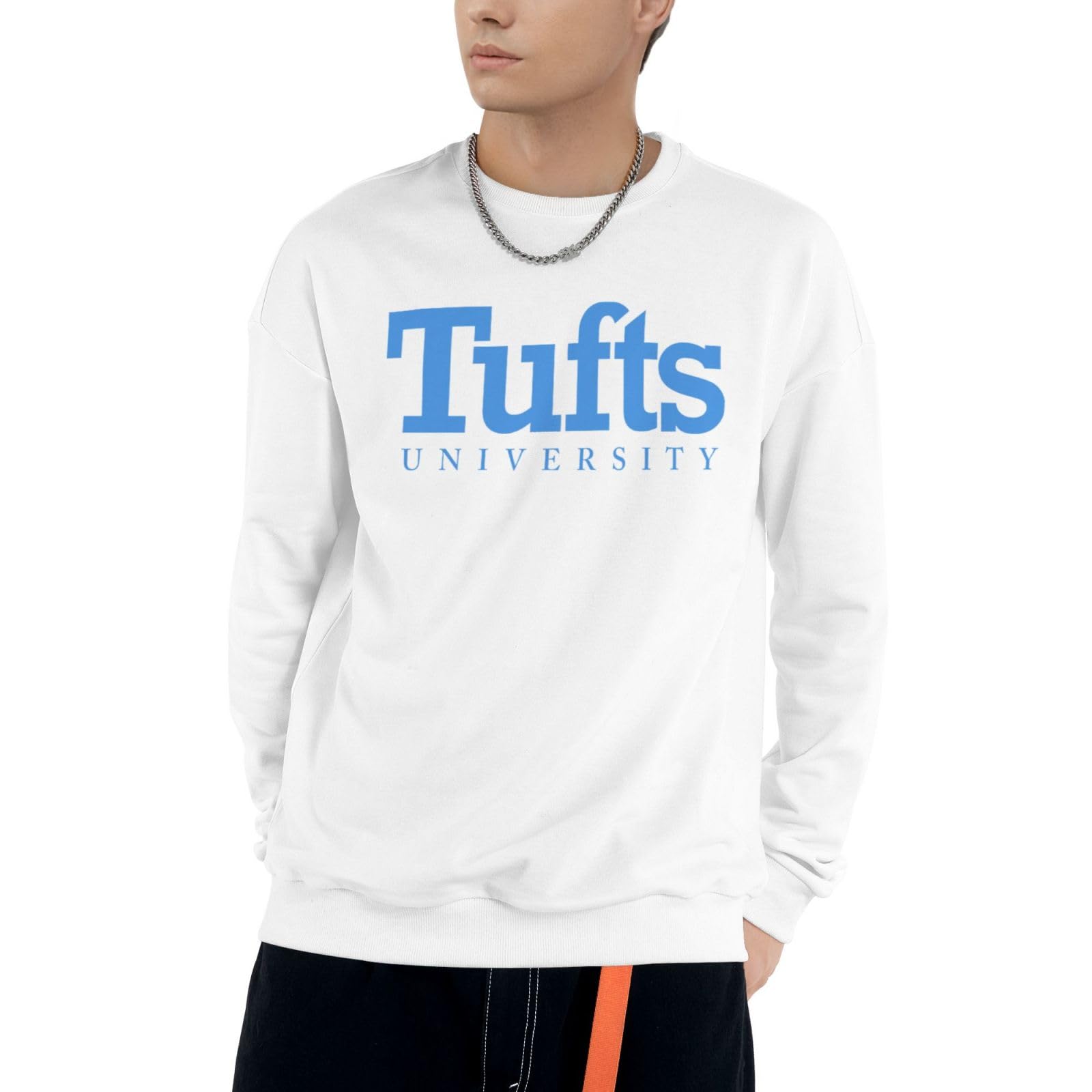 Tufts University Logo Sweatshirt Unisex Crew Neck Sweatshirt Casual
