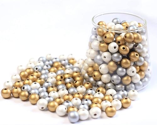 Miniatura 4 de Cuentas de madera mixtas de colores surtidos, cuentas redondas de madera con agujero pintado para manualidades, fabricación de joyas (sombra -81012)