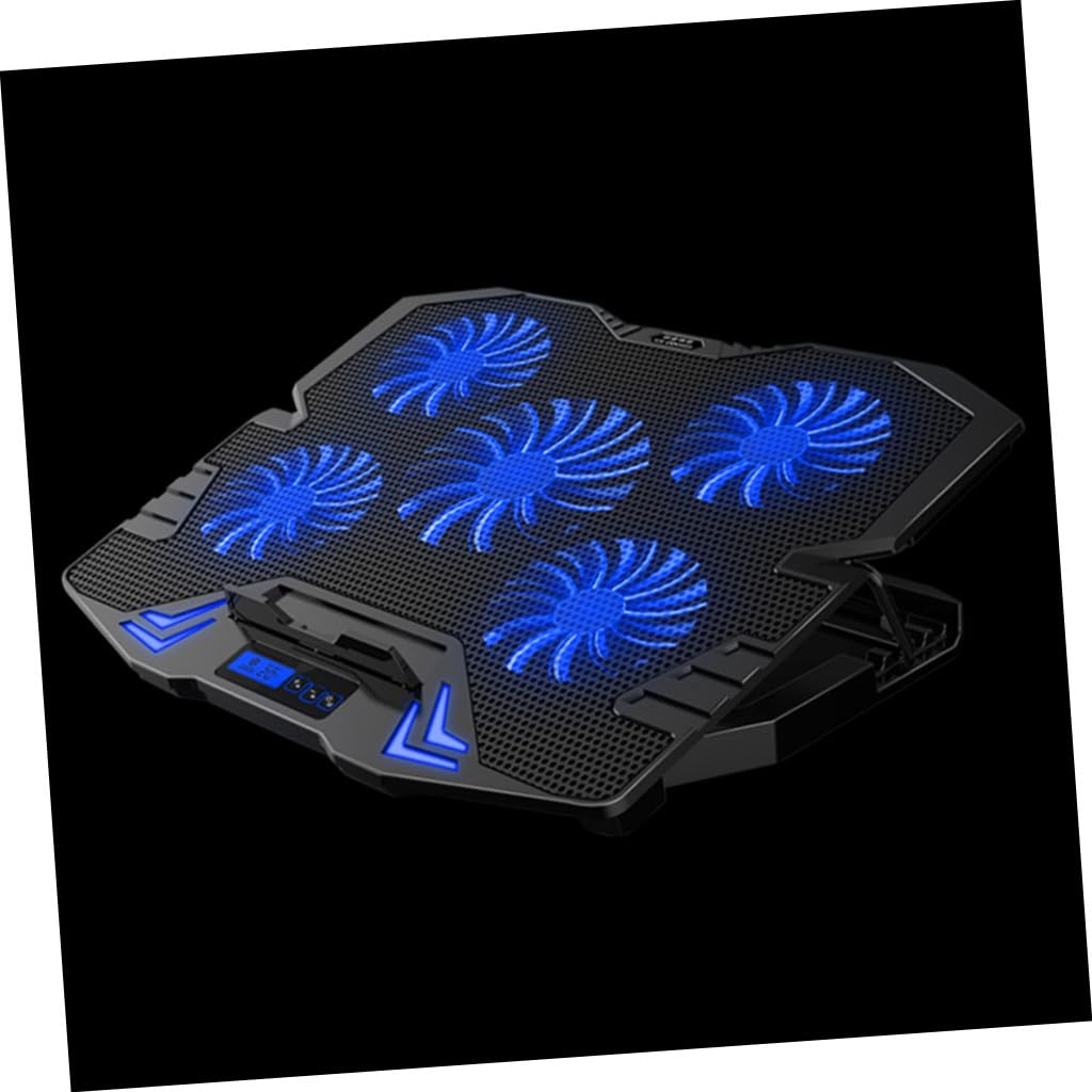HOMSFOU Refroidisseur Ordinateur Portable avec Ventilateurs Silencieux Support de Refroidissement Ajustable Design Incliné pour Meilleure Dissipation de Chaleur Noir et Version Tactile