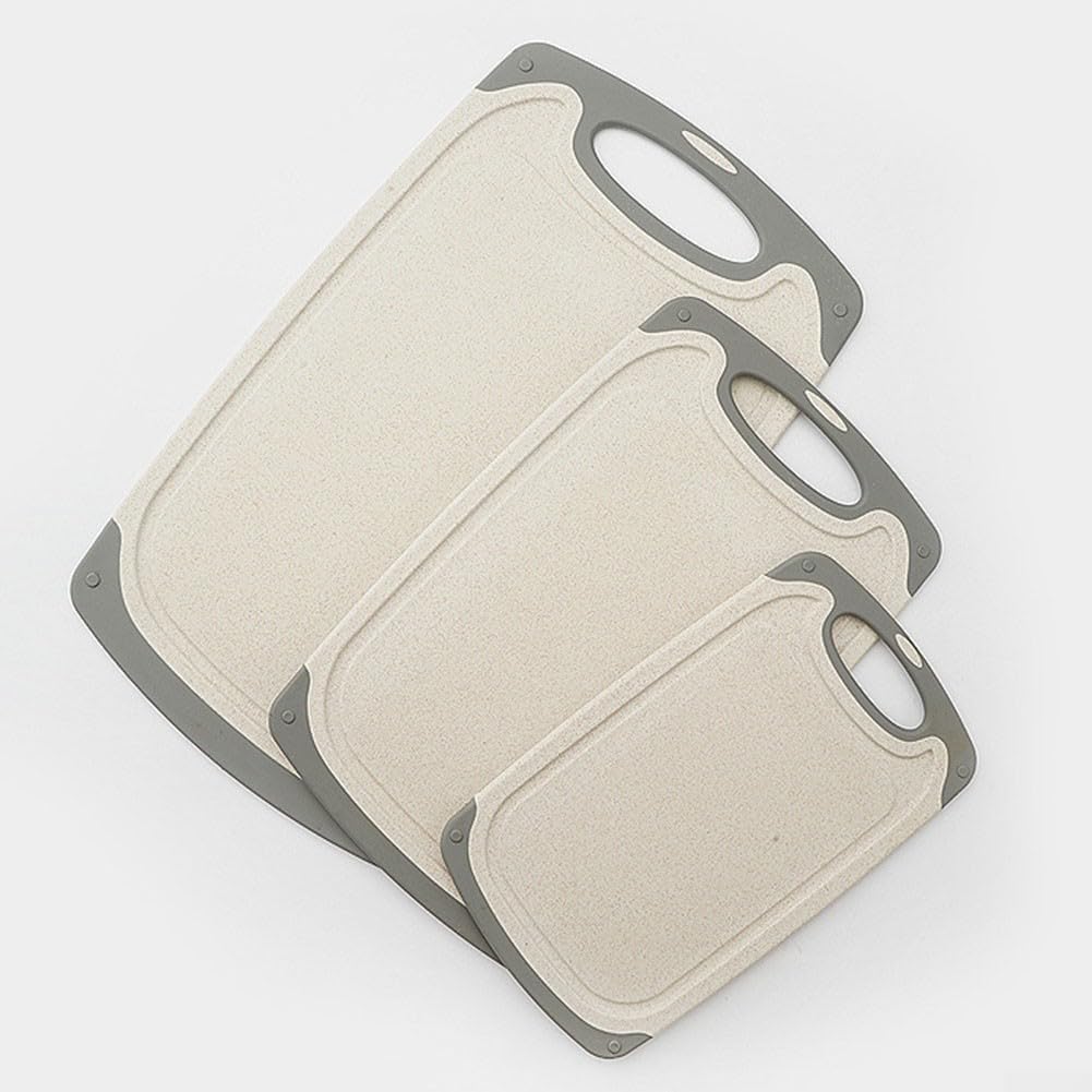 Hygienic Cutting Board Set - Reusable Chopping Block for Safe Food Handling, Easy Grip, Pack of 3(A)