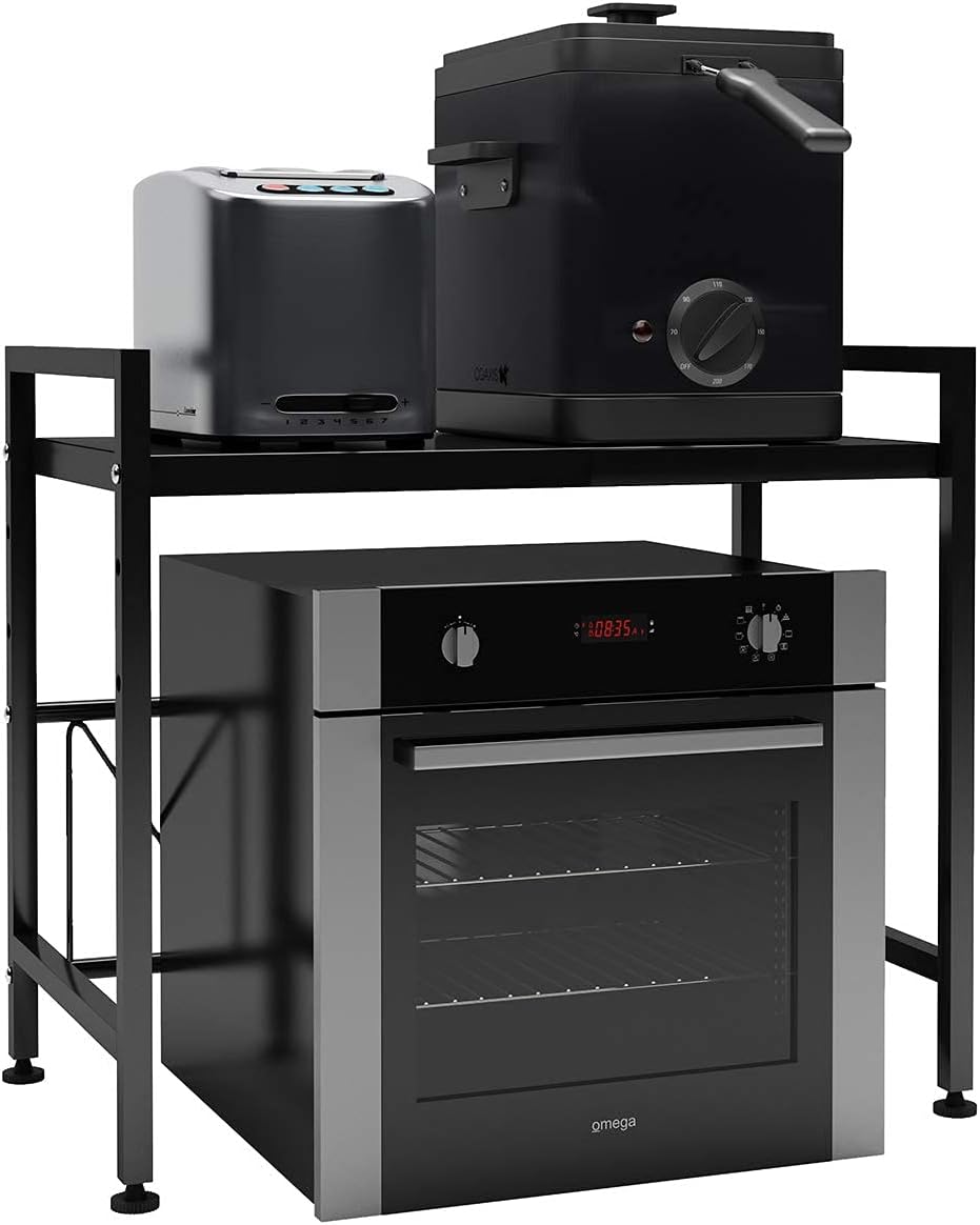 Étagère à micro-ondes extensible à 3 niveaux avec suspensions - Support pour micro-ondes en acier au carbone - Étagère de rangement pour comptoir de cuisine (blanc Étagère à micro-ondes extensible à 3 niveaux avec suspensions - Support pour micro-ondes en acier au carbone - Étagère de rangement pour comptoir de cuisine (blanc
