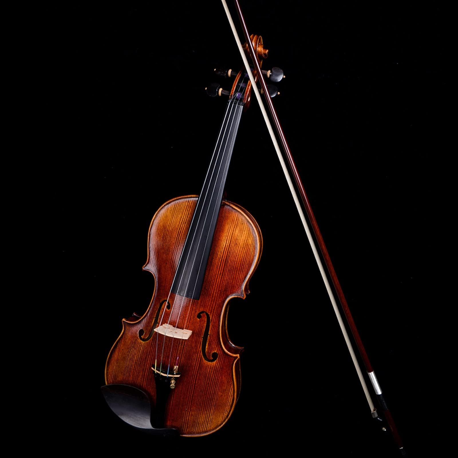 Violon Student Kit Violino 4/4 con Custodia per Violino in Fibra di Carbonio Arco in Legno Brasiliano