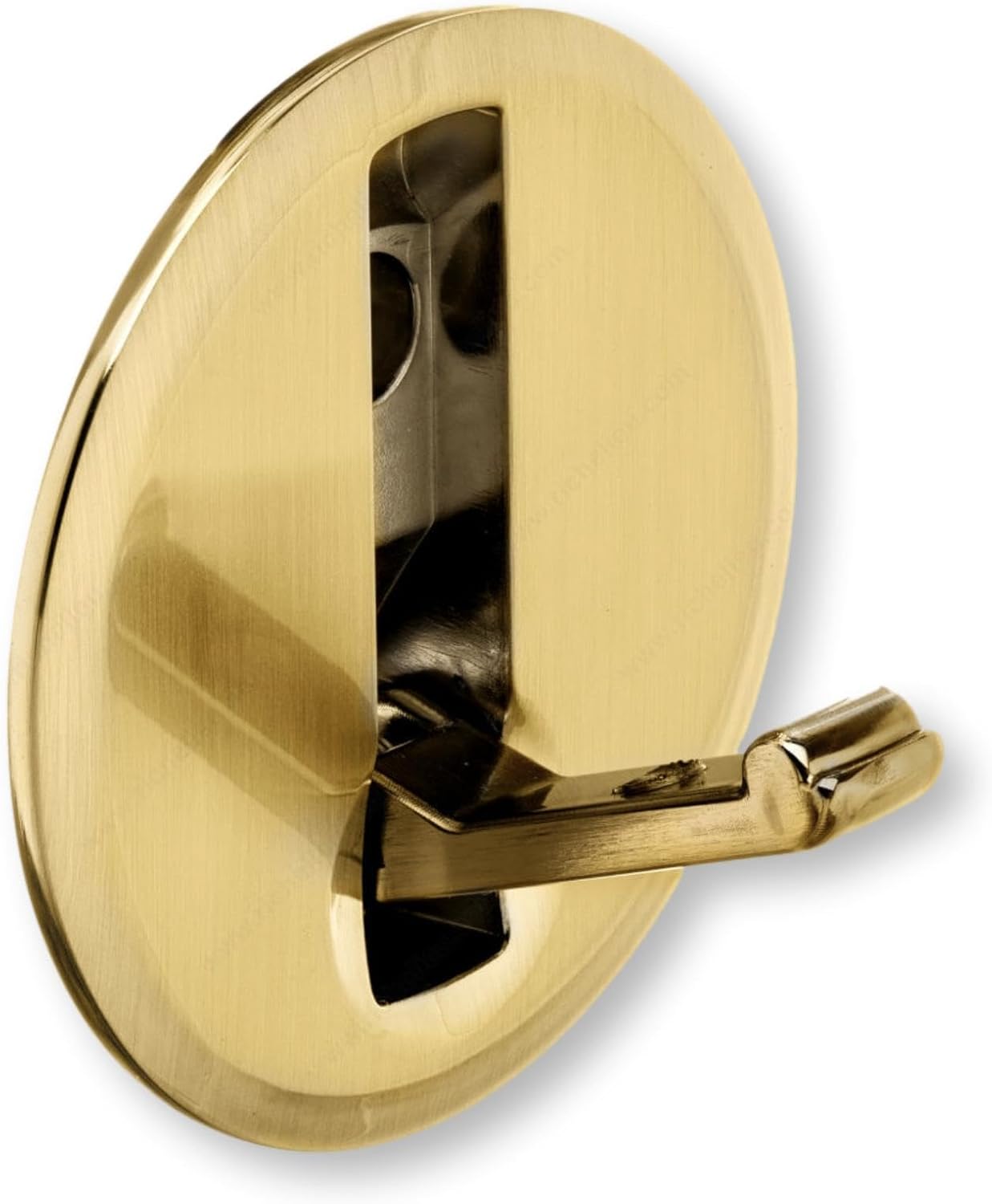 Retractable Recessed Round Plate Metal Hook in Brushed Brass, Brushed Nickel, Chrome or Matte Black (Matte Black)