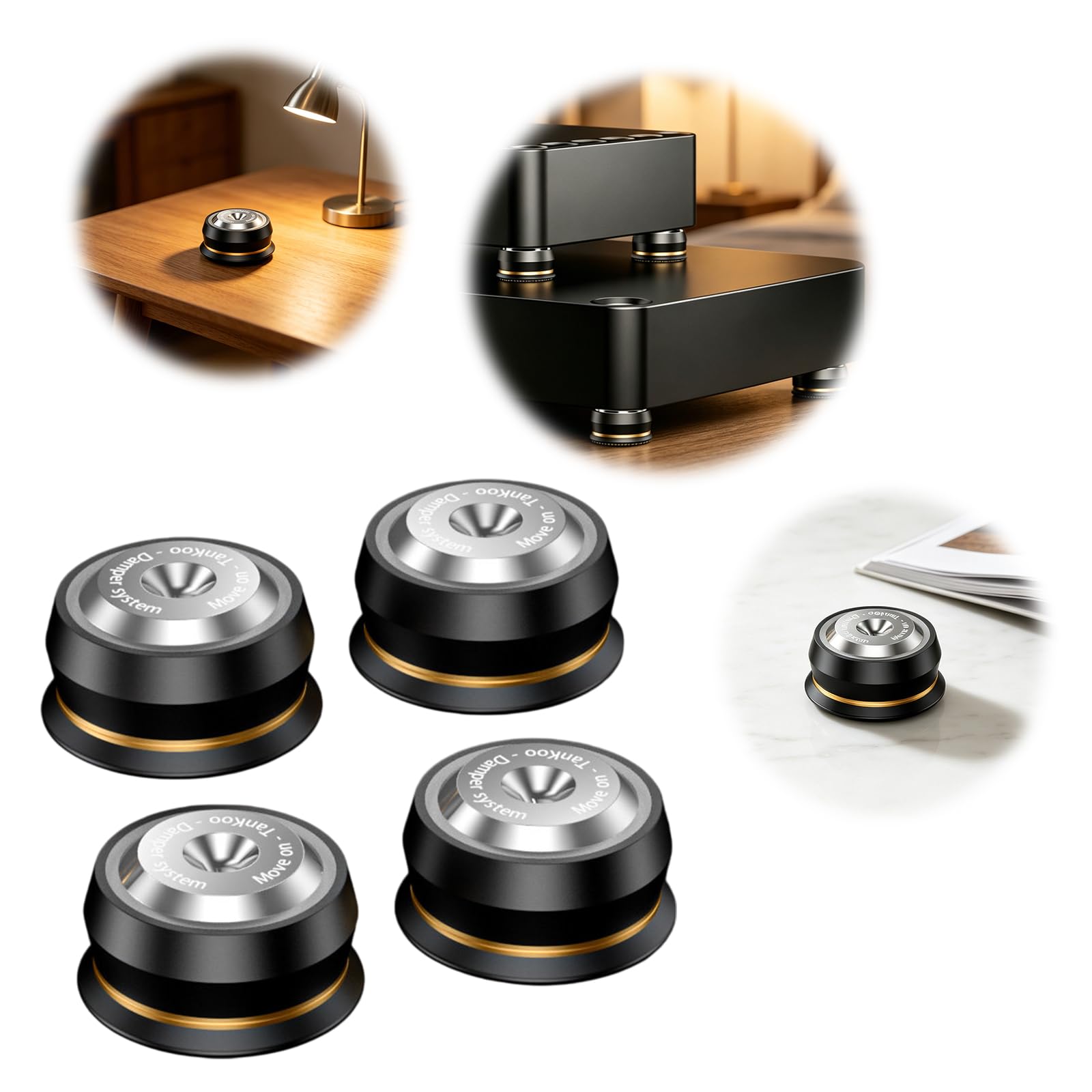 Piedini di isolamento per altoparlanti, in acciaio inox, protezioni da pavimento, universali, per subwoofer, CD, DVD, amplificatore, giradischi
