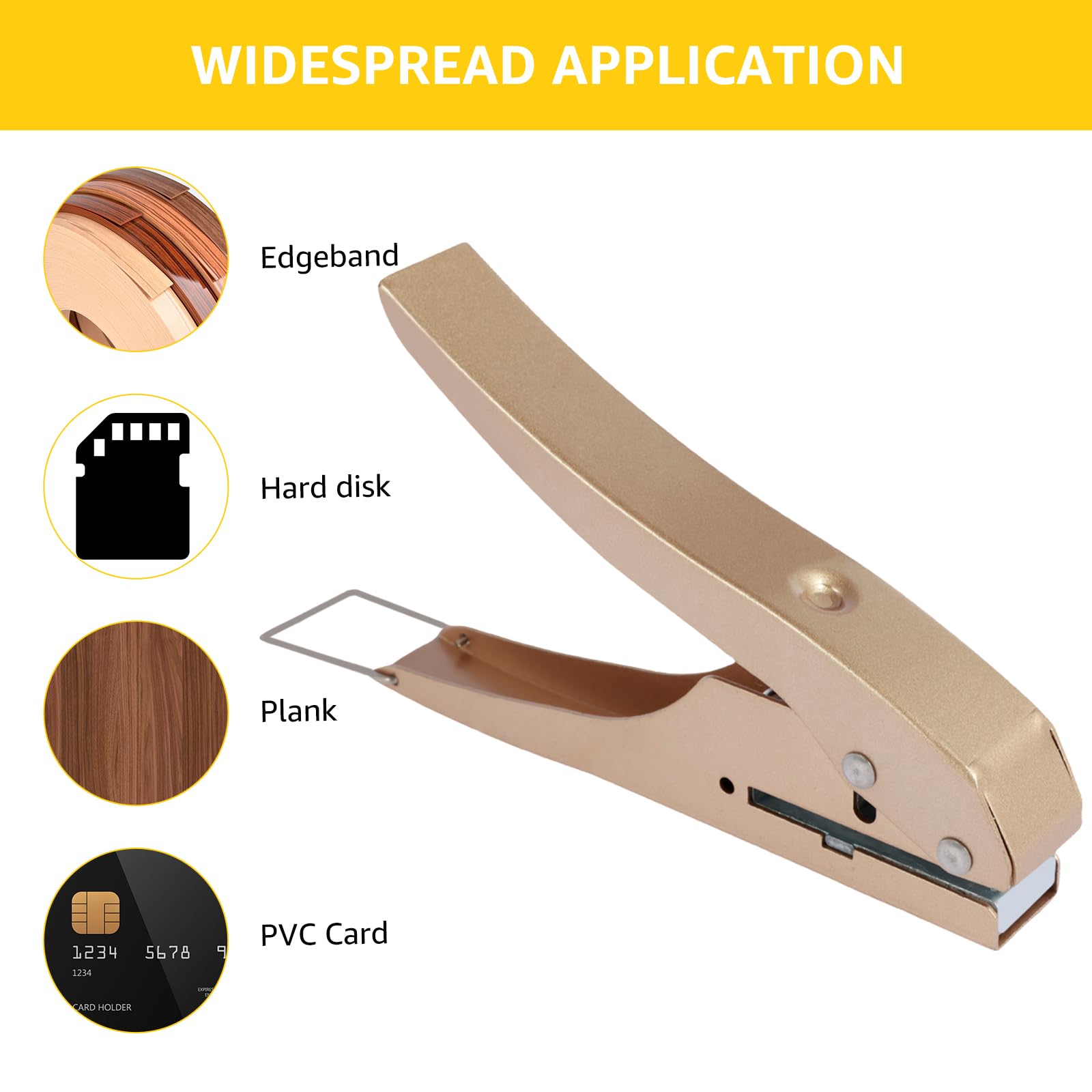 Single Hole Punch, 15mm Adjustable Lever Punch Hole, Portable Hole Edge Banding Punching Plier, Handheld Round Hole Punching Tool, Metal Paper Hole Punches with Positioner for Paper Photo Card