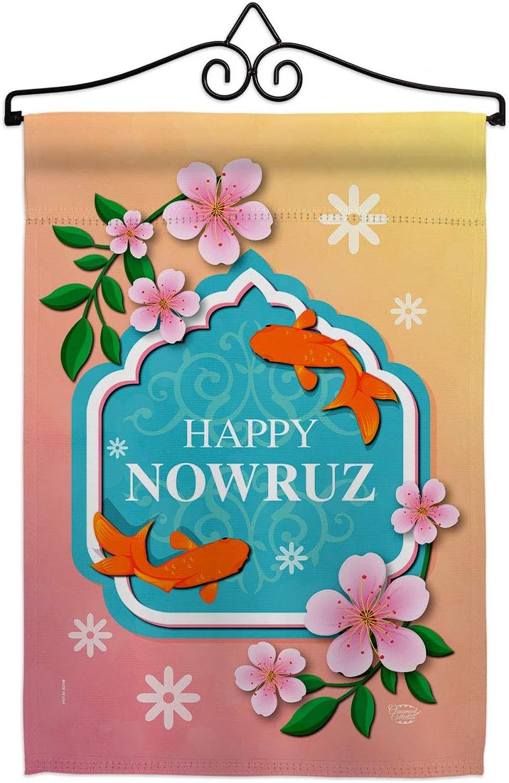 International Nowruz Day Dorm Decor Banner Wall Art Flag Pole Patio Lawn Garden Room Decorations Indoor Outdoor Tapestry Yard Signs Celebration Persian New Year Christian Religion Holiday Made In USA
