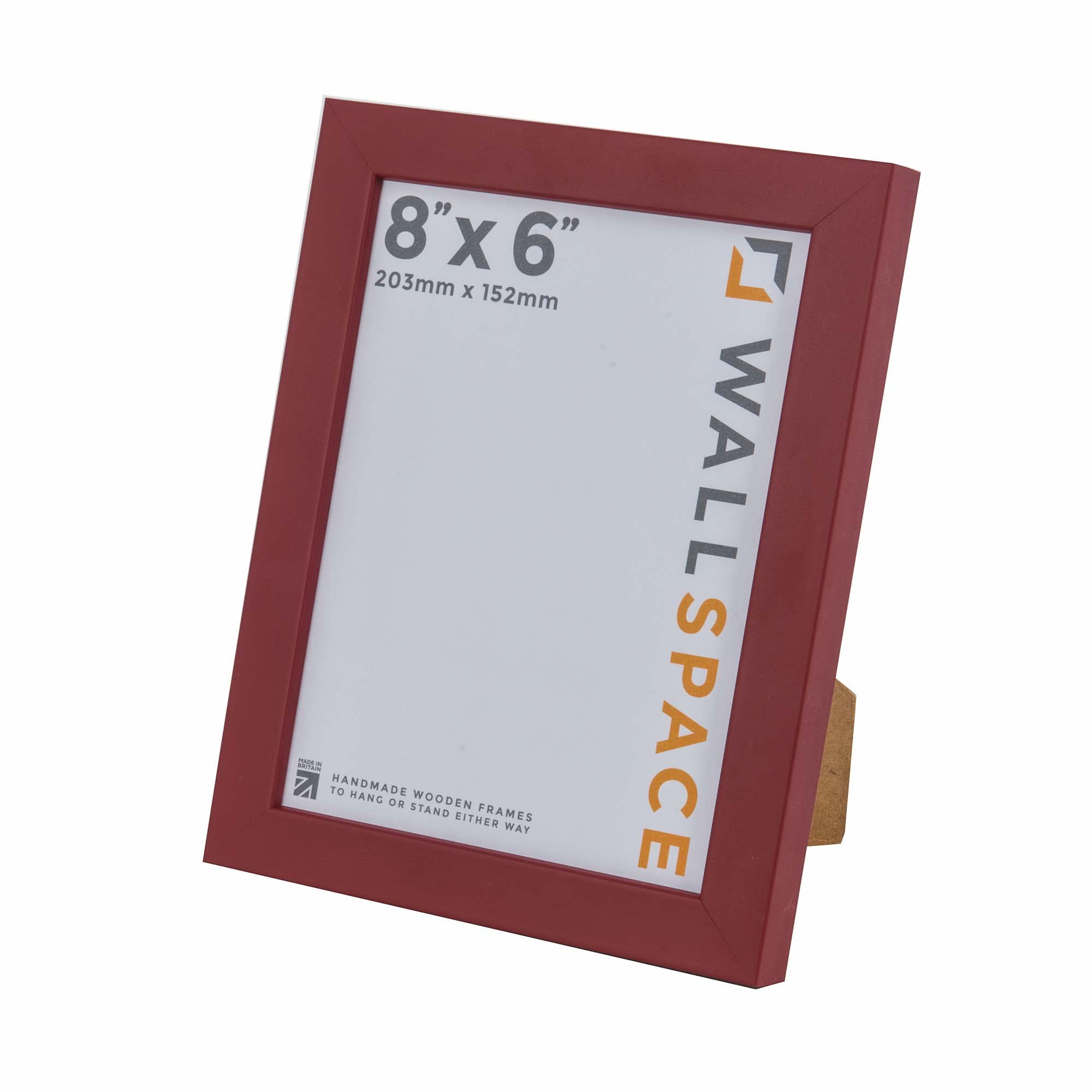 Wall Space Maroon Red 8X6 Dark Red Frame | Dark Red Photo Frame 8 X 6 Inches | 6X8 Maroon | Maroon 6X8 Picture Frames | Real Glass | Solid Wood