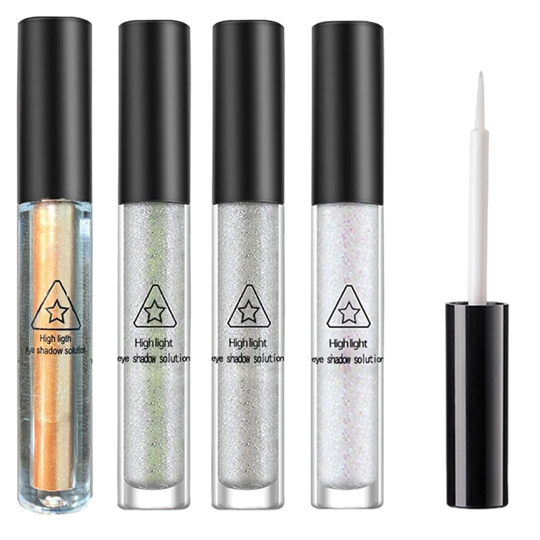 BZKSER 4pcs Sombra de Ojos Líquida- Shimmer Eye Shadow Eyeliner, Sombra Ojos Purpurina, Fácil de Quitar,Sombra Ojos Waterproof, para Bodas o Maquillaje Diario