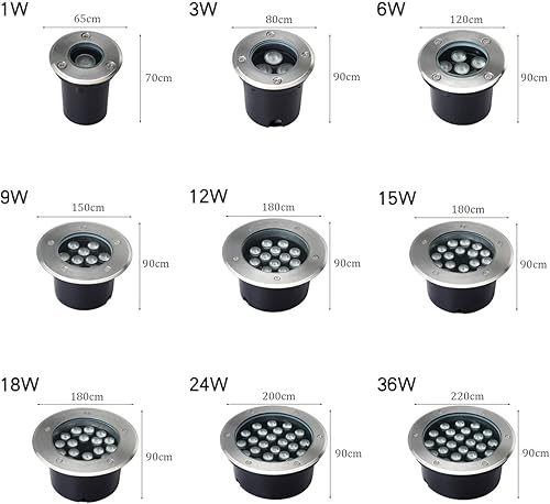 Miniatura 2 de VZCOMM Luces LED de jardín para jardín, luz de suelo empotrada al aire libre, IP66, luces subterráneas integradas para patio, valla, patio, escalón,
