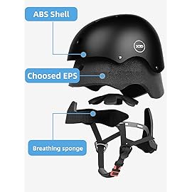 XJD Toddler Bike Helmet for Baby/Infant 1-5 Years Old, Adjustable Skateboard Helmet for Kids Boys Girls (Black, X-Small:18.9-19.7/ 48-50cm)
