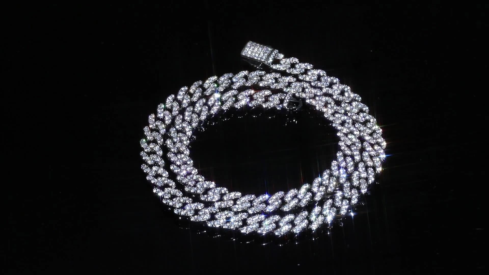 14k Gold über 925 Silber 9mm Hip-Hop-Halskette, dicht eingestellte Moissanite Cuban Neck-Kette, dynamisch für Trendsetter oder besondere Anlässe, Papa Geschenke