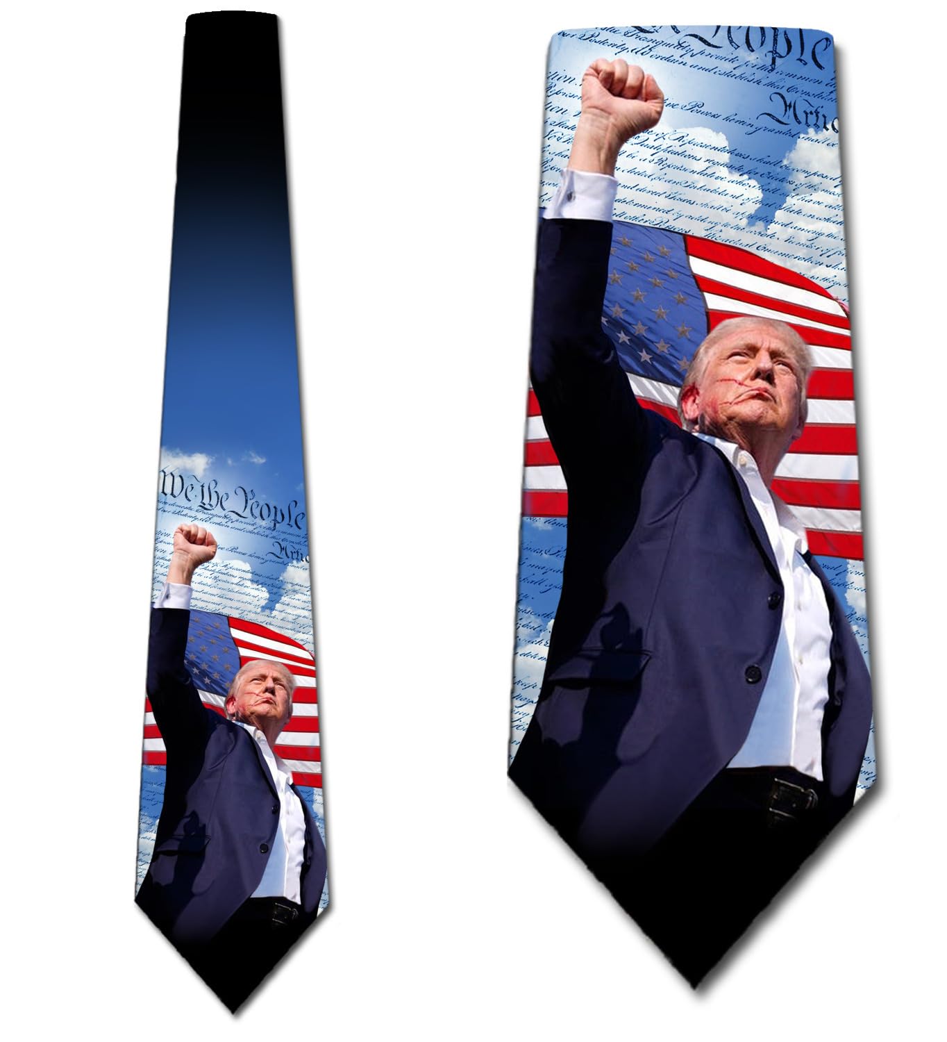 Three Rooker Trump Ties Mens MAGA Necktie We the People Tie for Men Patriotic Neckties