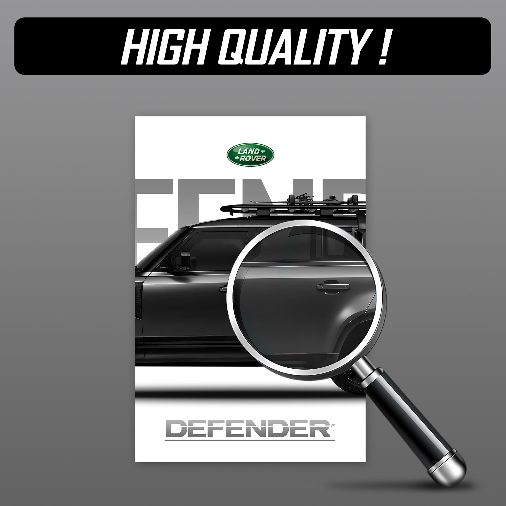 MODERN GALLERY MART Pack of 3 - Land Rover Defender Car Split Poster | (12 x 18 Inch) | 300 GSM Premium Thick Paper | Luxury SUV Wall Art for Bedroom, Office & Garage Decor | Glue Dots Included 3