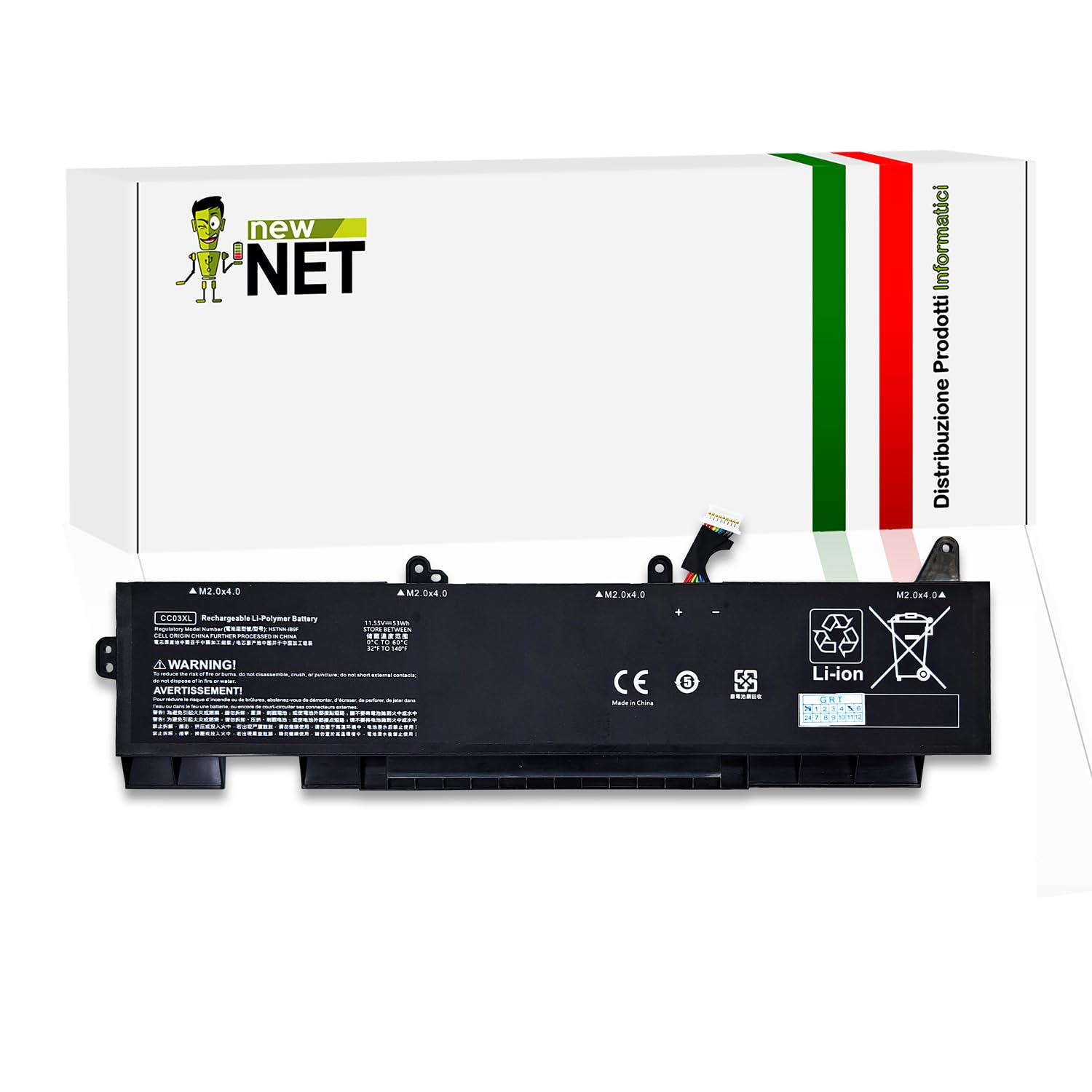 Batteria CC03XL HSTNN-DB9O compatibile con Pc Hp EliteBook 850 G7 G8 | con HP EliteBook 855 G7 G8, Zbook Firefly 15 G8 con P/N CC03056XL, L77622-2C1, L77622-2C2, L77991-005 [11.55 V - 4600 mAh]