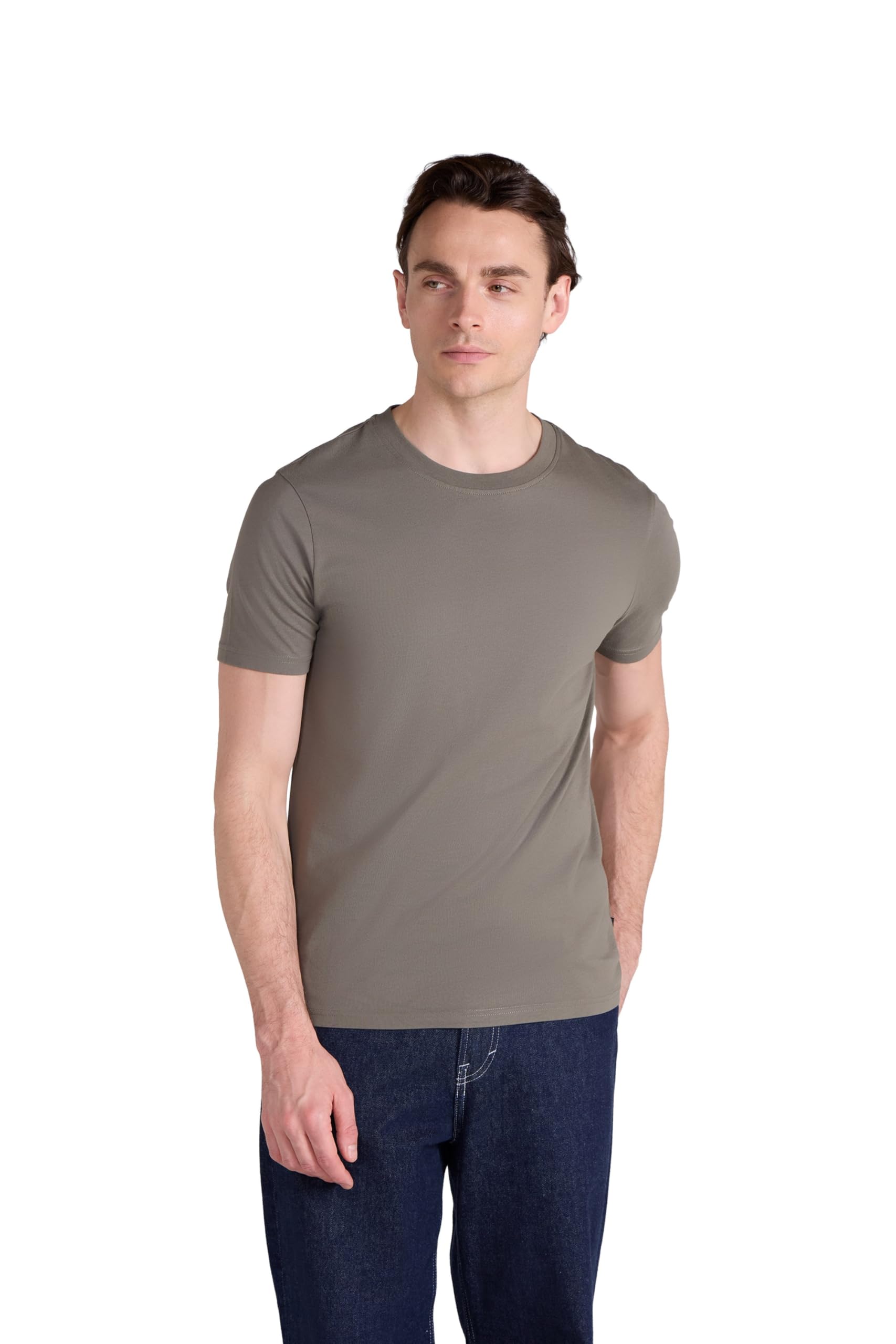 Animal Icon Men's Slim Fit Tee - Lightweight Cotton Shirt, Casual Wear - Spring, Summer, Walking, Hiking & Outdoors Khaki XL
