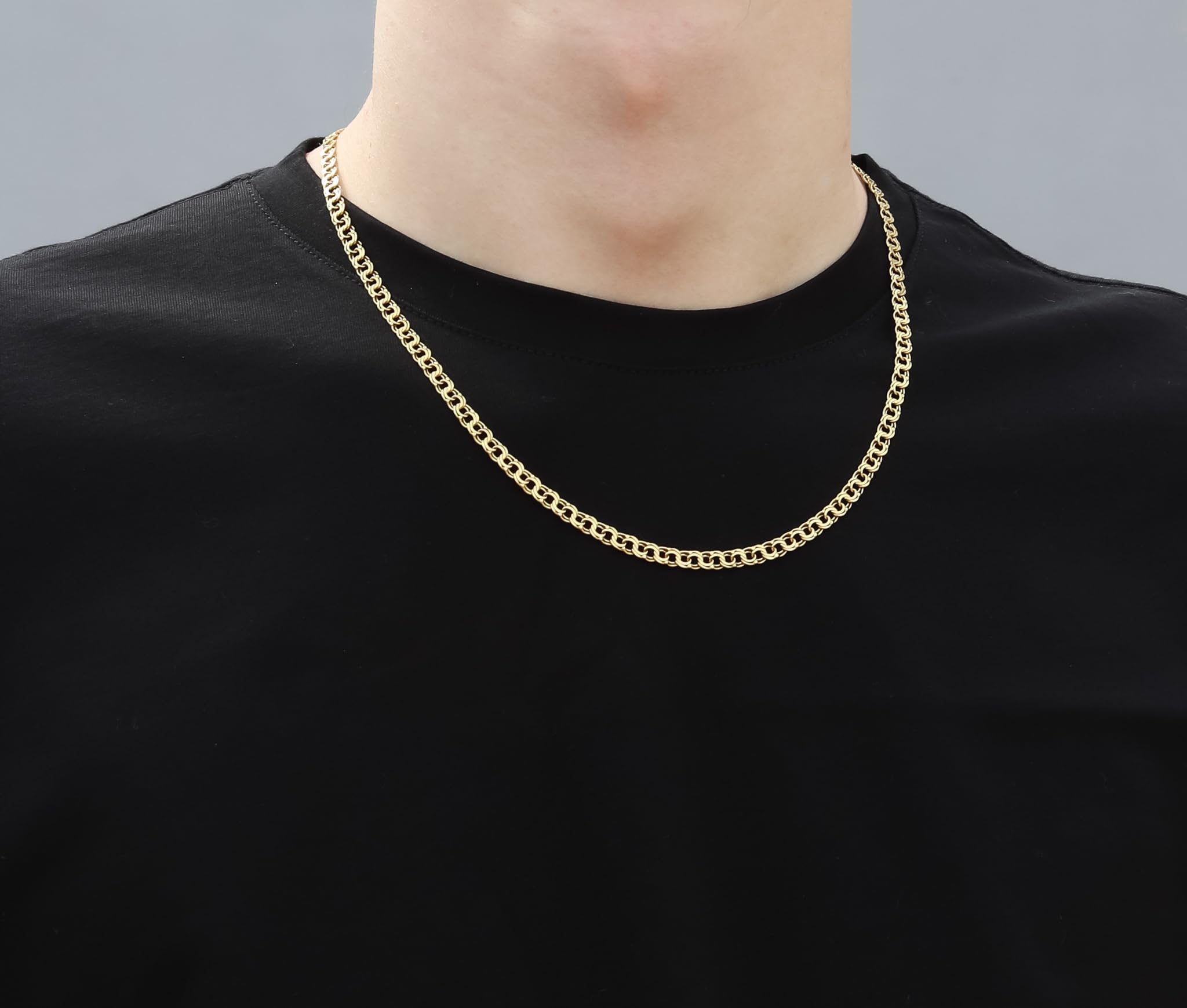 AMAR OPRAVA ketten für herren silber 925 mit gold 585, Kette herren massive königskette, herren schmuck, italienische Qualität, goldene kette herren