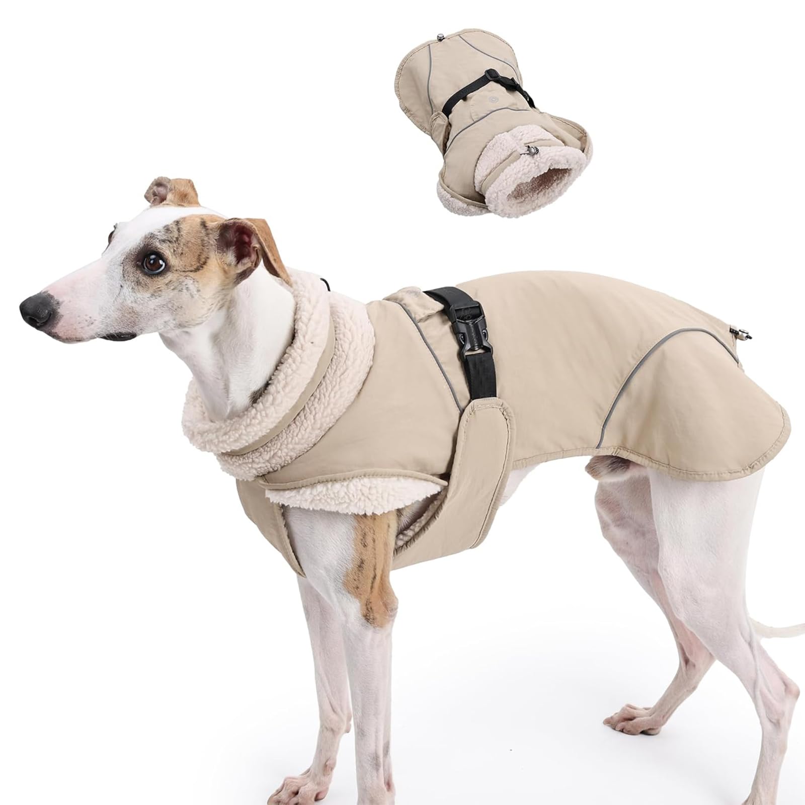 Manteau de chien chaud réfléchissant veste d'hiver à col de tortue