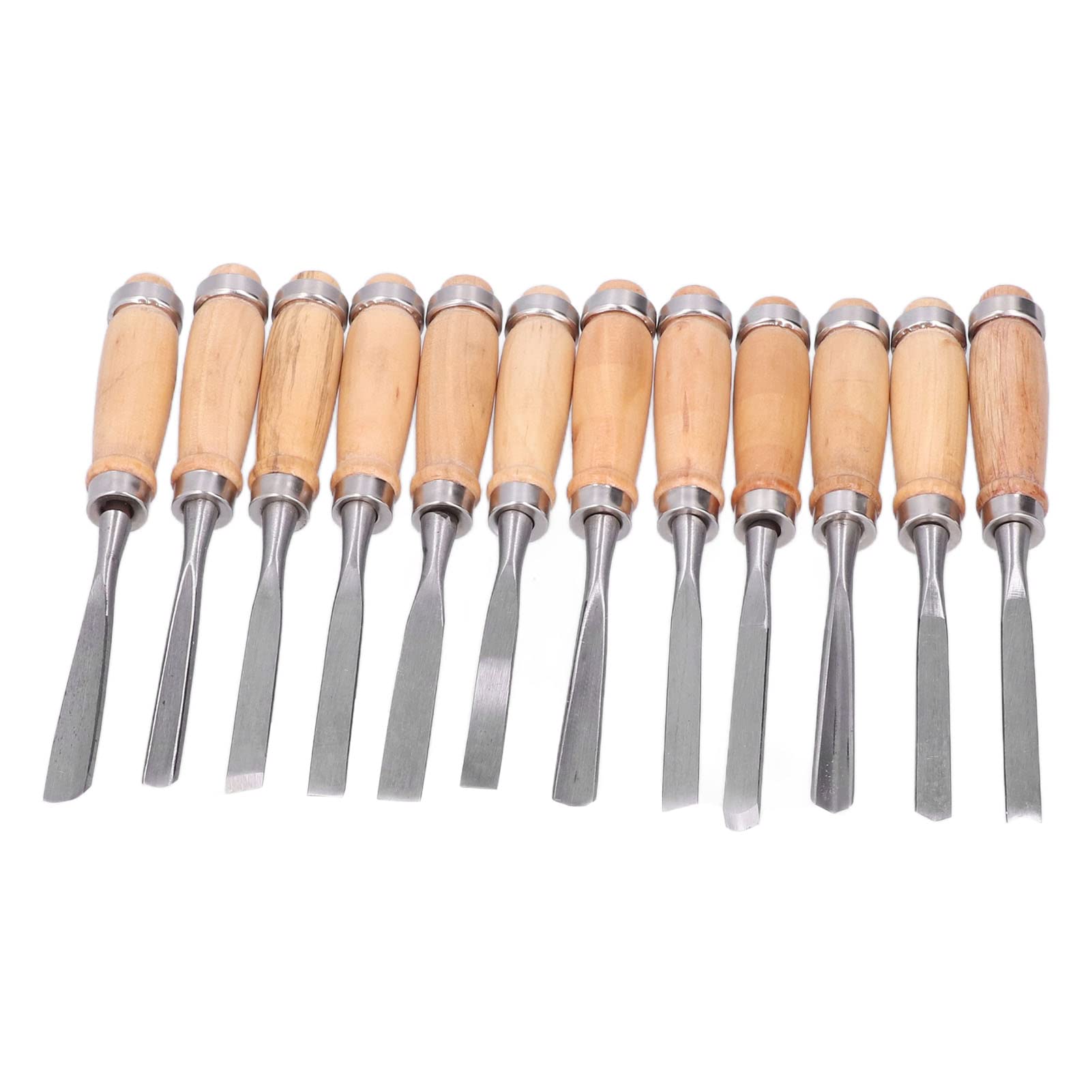 Set 12 Scalpelli Per Tornitura Legno Professionali In Acciaio HSS Con Manico In Legno – Utensili Per Intaglio E Scanalature