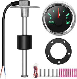 RUPSE Fuel Sender Unit Boat Fuel Tank Sending Unit Fuel Water Level Sensor Stainless Steel Fuel Sender and Fuel Gauge for Boat Car Truck RV (4"(100mm))