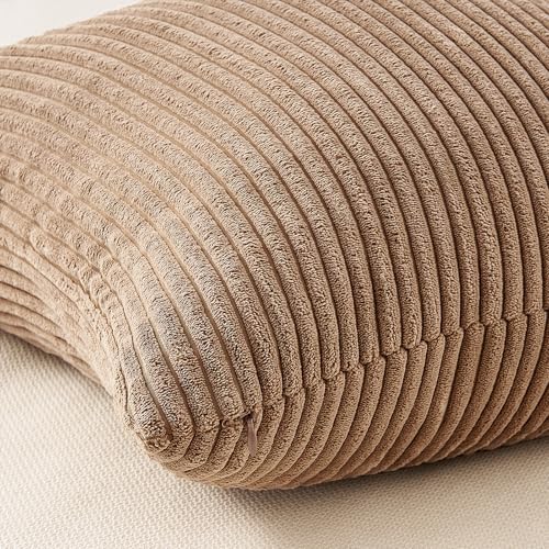 Image of Topfinel 20x20 Sofa Pillow Covers Rust and Olive Green Velvet Throw Pillow Covers Boho Farmhouse Cushion Cases Soft Corduroy Fall Home Decor for Couch Bed Sofa Living Room Pack of 4