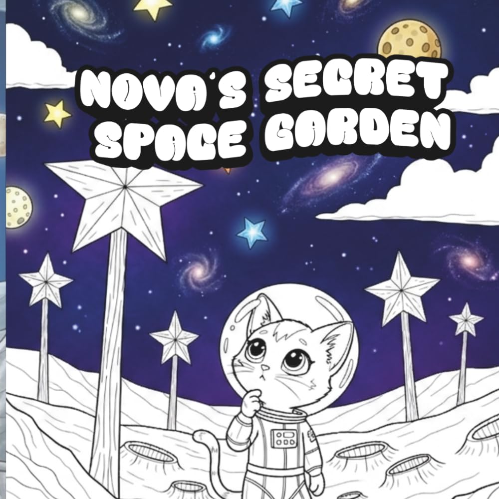 Nova’s Secret Space Garden: A Magical Space Coloring Book for Kids - Journey Through a Cosmic Galaxy of Flowers, Planets, and Cute Astronaut Pets.