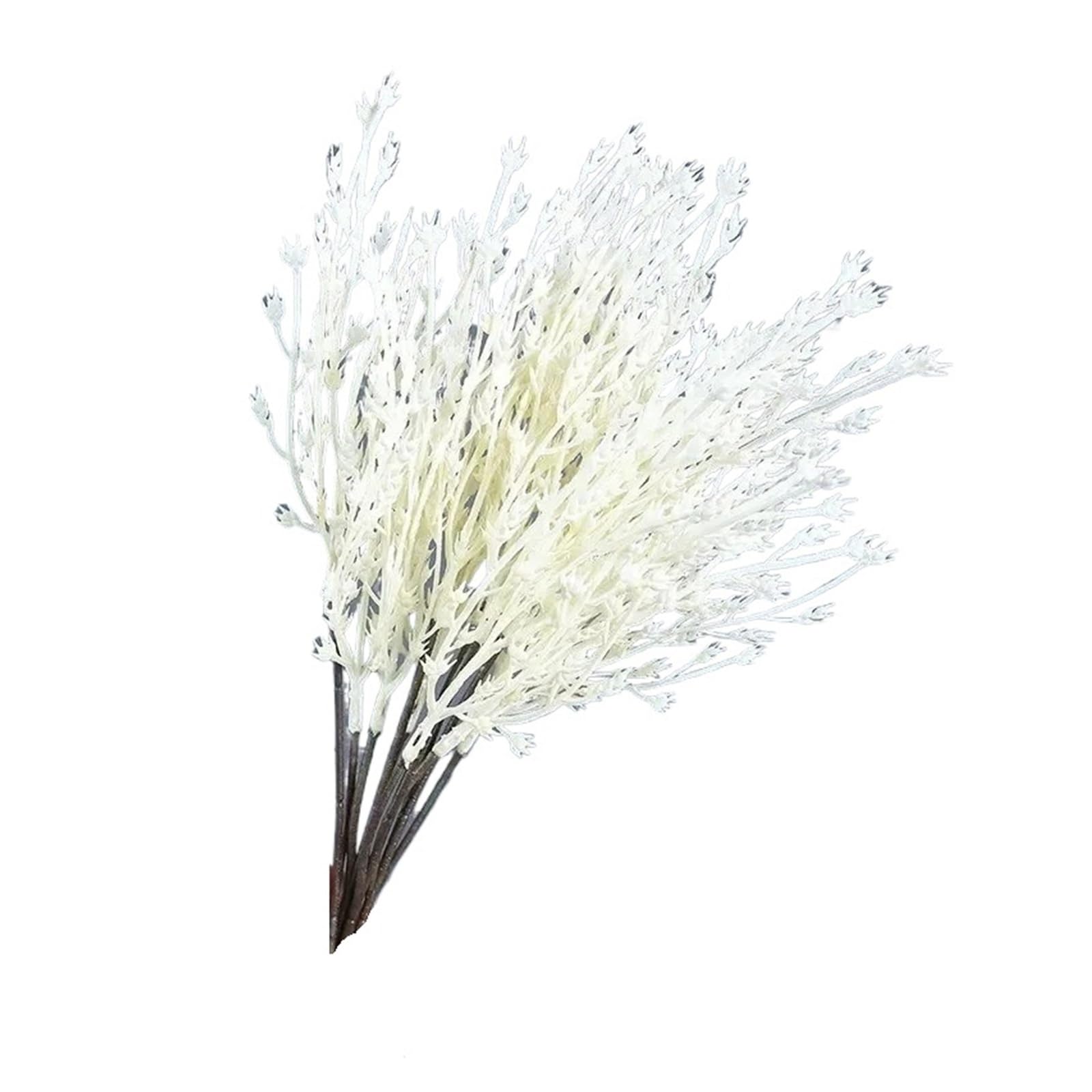 HamPaesk 5/6PCS Artificial Grass Plant Floral Plastic Fake Flowers Shopping Mall Decoration Simulation Bouquet Green Flower(White,6pcs)
