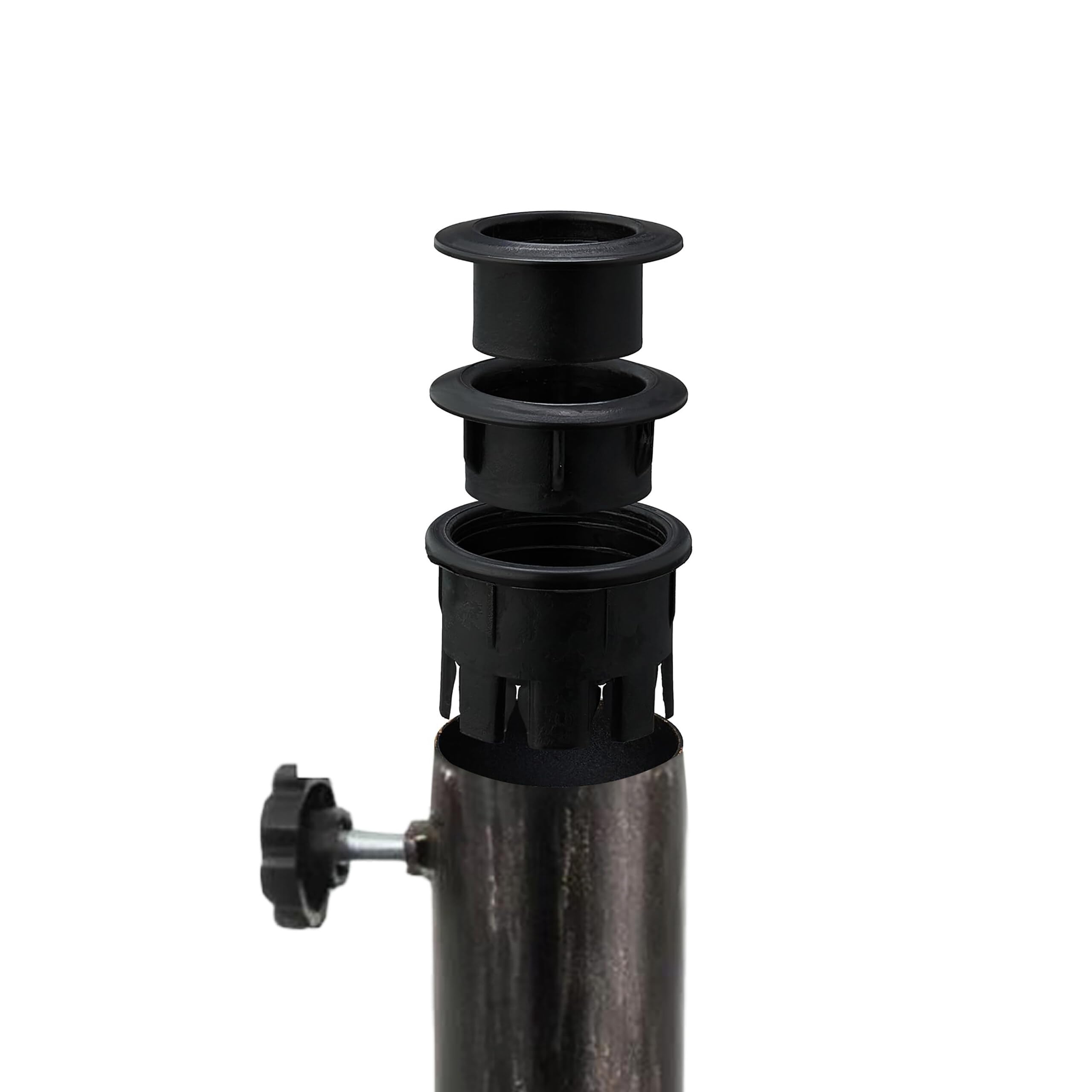 Relaxdays Base para sombrilla, Varillas 34–48 mm, Ø 49 cm, Vintage, Negro/Bronce